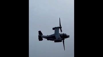 V-22 Osprey flying low level in the Mach loop.