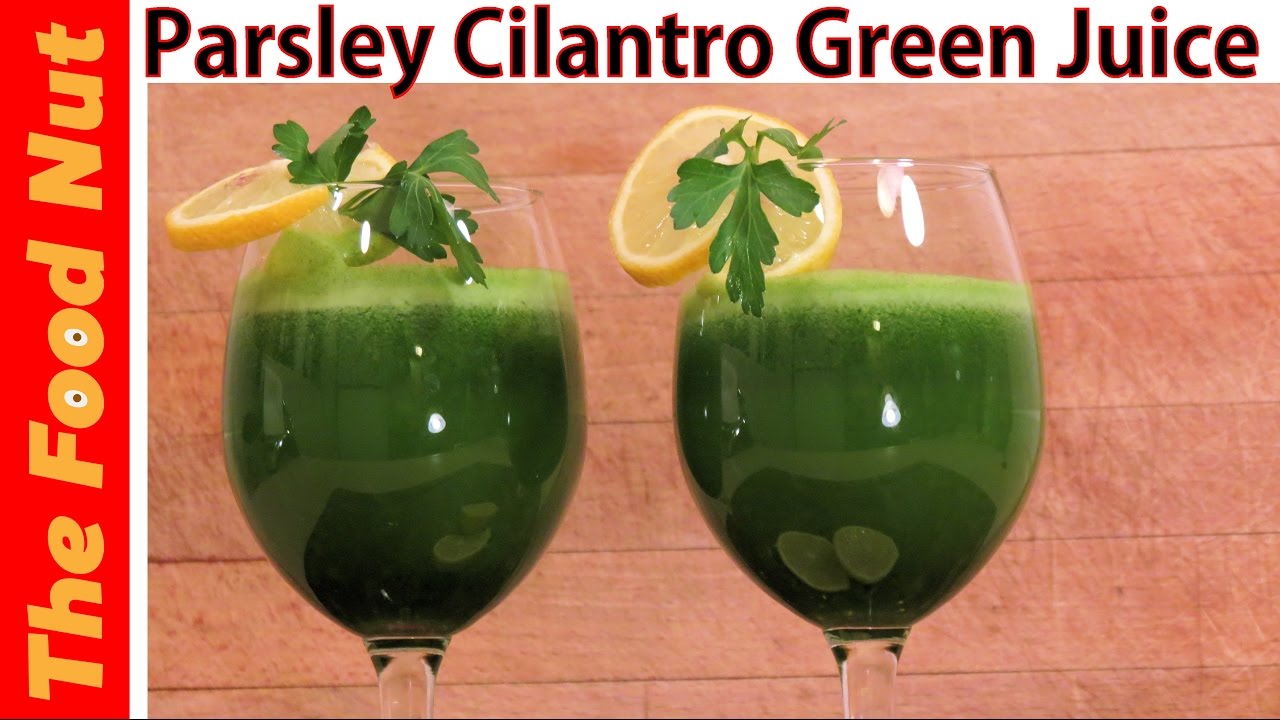 Parsley And Cilantro Green Juice Recipe With Lemon And Apple For