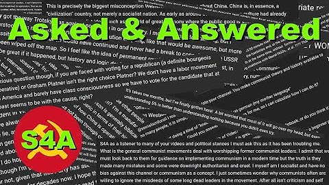 Communist Replies to Viewer Comments: 20 Questions for Socialism for All, Vol. 1 | S4A Mailbag