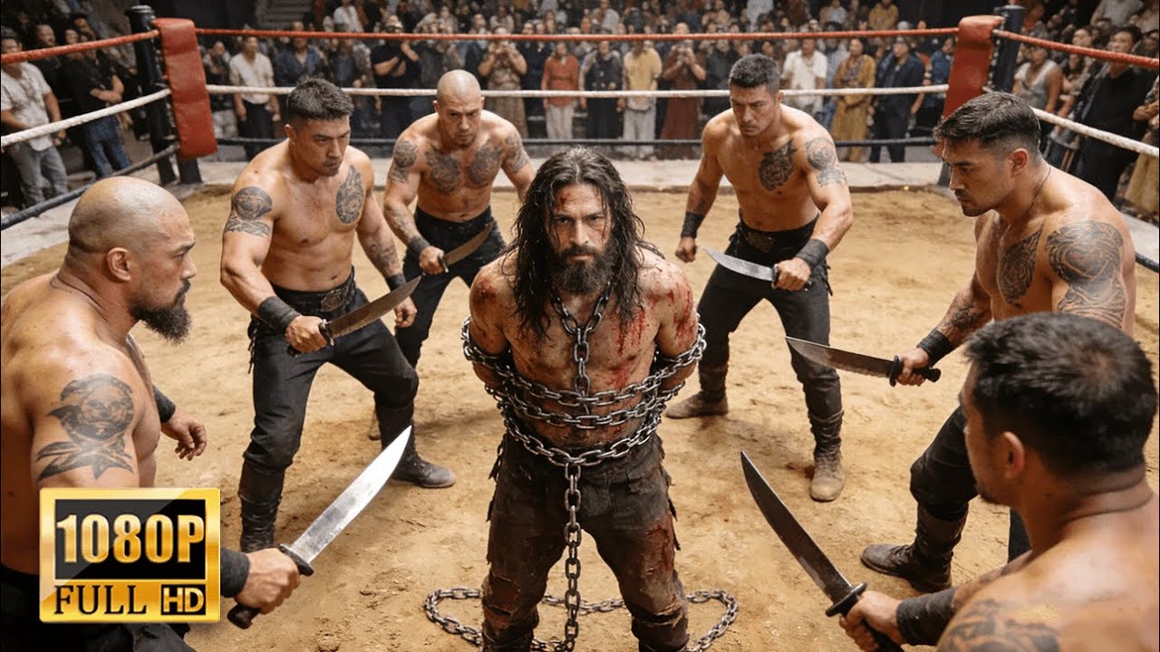 【武俠電影】被五花大綁的乞丐竟是功夫高手，掙脫鐵鏈反殺所有人。