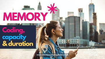 Memory | Coding, capacity & duration of memory | AQA A-level Psychology