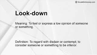 Look-down Meaning