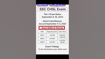 SSC CHSL 2025 Admit Card Date ✅ Direct Link & Exam Date |Tier 1 Shift Timings #sscexam #ssc #sscchsl