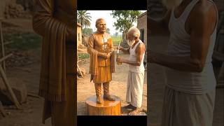 Unbelievable Wood Carving of Narendra Modi! 🤩 #woodart #NarendraModi #Incredible #sculpture