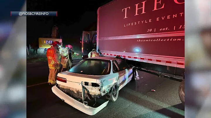 Driver transported with moderate injuries after collision with commercial truck on Highway 101