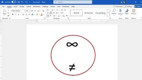 How to insert infinity and not equal to symbols using shortcut keys in Microsoft Word
