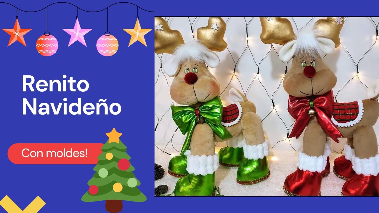 🦌 Renito navideño - Moldes Gratis.