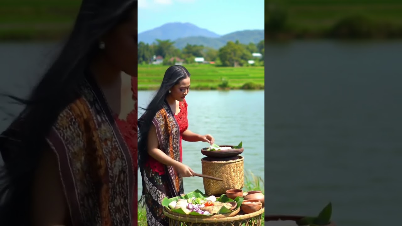 Traditional Indonesian Cooking by the Rice Fields 🌾 | Short Video
