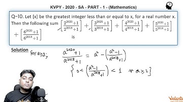 KVPY 2020 Paper Solution | Q.10 | KVPY Maths Part 1 | SA Stream | Class 11 | KVPY Exam | Vedantu