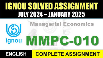 MMPC 010 Solved Assignment 2024-25 || mmpc-010 solved assignment in English || July 2024 to Jan 2025
