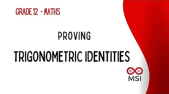 Grade 12 | MATHS | Trigonometric Identities