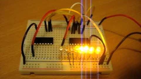 74HC595 Shift Register Binary Counter using a PIC and JAL