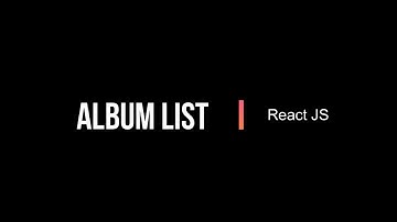 Album List App Using #ReactJS and #API