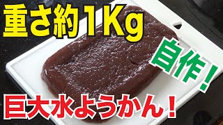 重さ１キロ？巨大水ようかん！アメリカで売ってないからアガーを使って自分で作ってみた！
