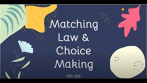 Matching Law PSY 356