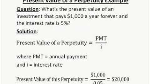 Present Value of a Perpetuity by John, J.D., Ph.D.
