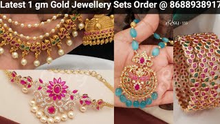 Beautiful 1gm Gold Collection/Emeralds Rubies Set/Jewellery Is Like a perfect spice Order 8688938917