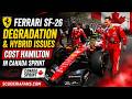 Ferrari SF-26 tyre degradation and hybrid issues cost Lewis Hamilton | F1 Canada Sprint review