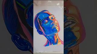 3D girl painting with pencil colour 😱✏️ #shortvideo #youtubeshorts #3dprinting #artist