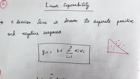 20. Linearly separable- Neural networks #Linear separability in neural networks|Linearly separable