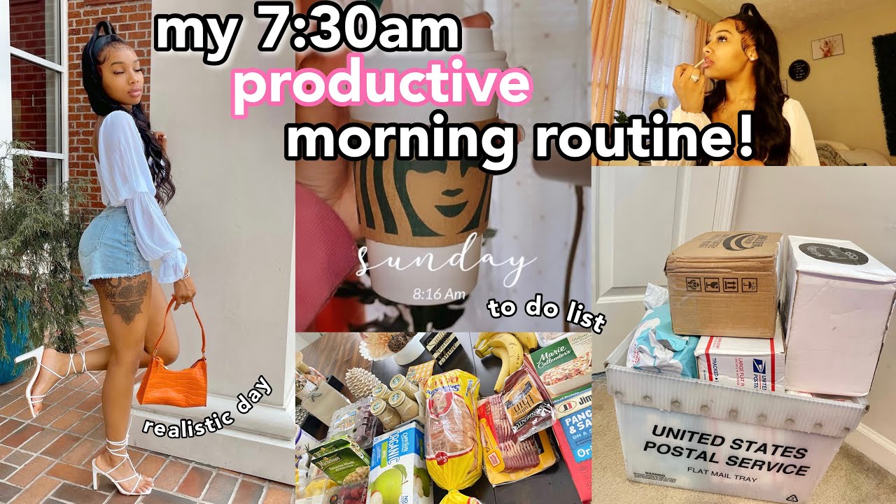 my 7:30am productive morning routine *realistic day in my life* (work,grocery,po box, etc..)