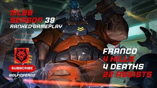 Franco MLBB Gameplay 22ASSISTS Hook King | Best Franco Build 2025 | Hook Trick &amp; Roam Guide #MLBB