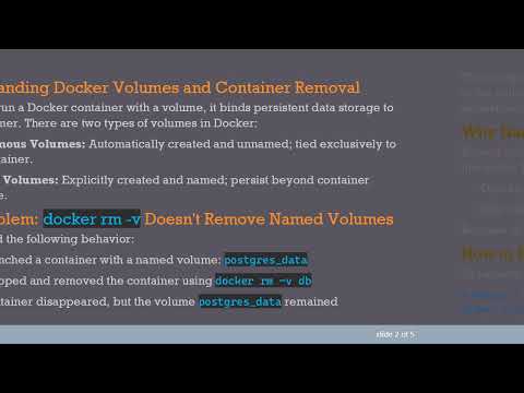 Why docker rm -v Doesn’t Remove Named Volumes and How to Delete Them