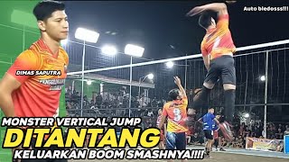 NGERII!!! DIMAS SAPUTRA ditantang keluarkan boom smashnya, Auto bledos!! voli tarkam terbaru 2022