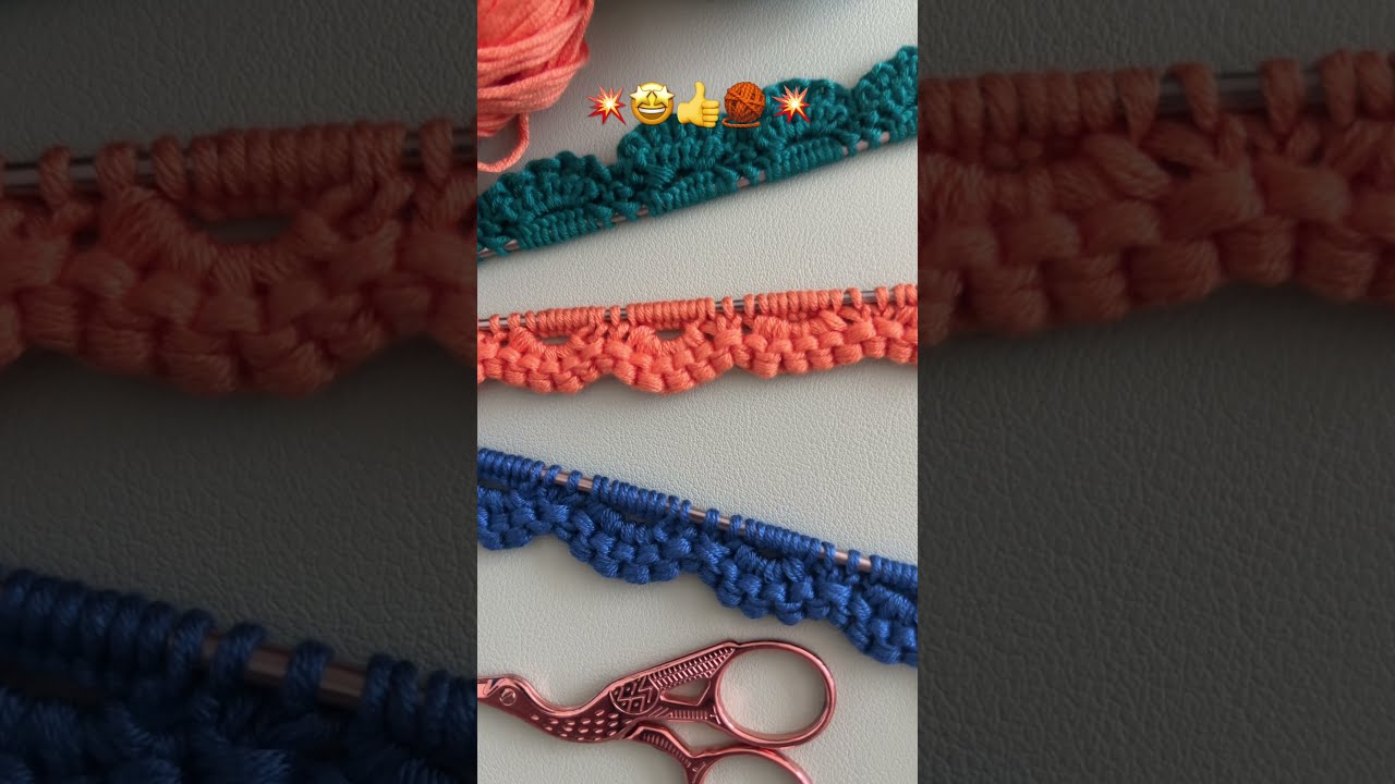 🌸Learn how to knit Beautiful borders for your garments