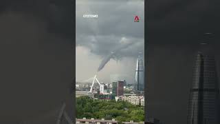 Funnel cloud appears over Ningbo, China