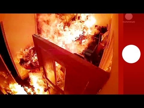 arson attack caught on cctv masked men torch tv station in maldives