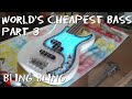 World's Cheapest Bass part 3 - Installing LEDs under the pickguard