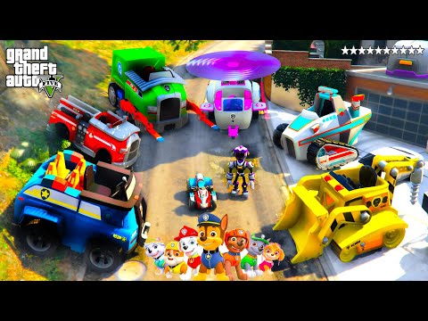 GTA 5 ✪ Stealing PAW PATREOL Cars with Franklin ✪ (Real Life Cars #9)