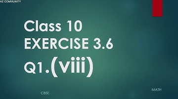Class 10 Maths | Chapter 3 | Exercise 3.6 Q1 viii | Pair Of Linear Equations in Two Variables