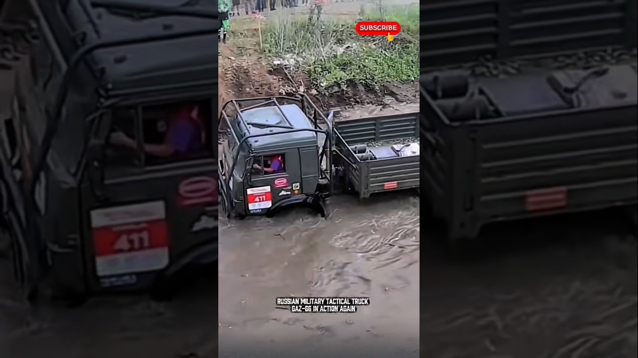 Russian GAZ-66 military tactical truck in action again #trukmania #offroad #trending