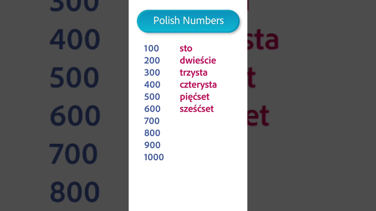Liczby w języku polskim od 100 do 1000 #polski #lekcja #naukapolskiego #liczby #liczenie #język