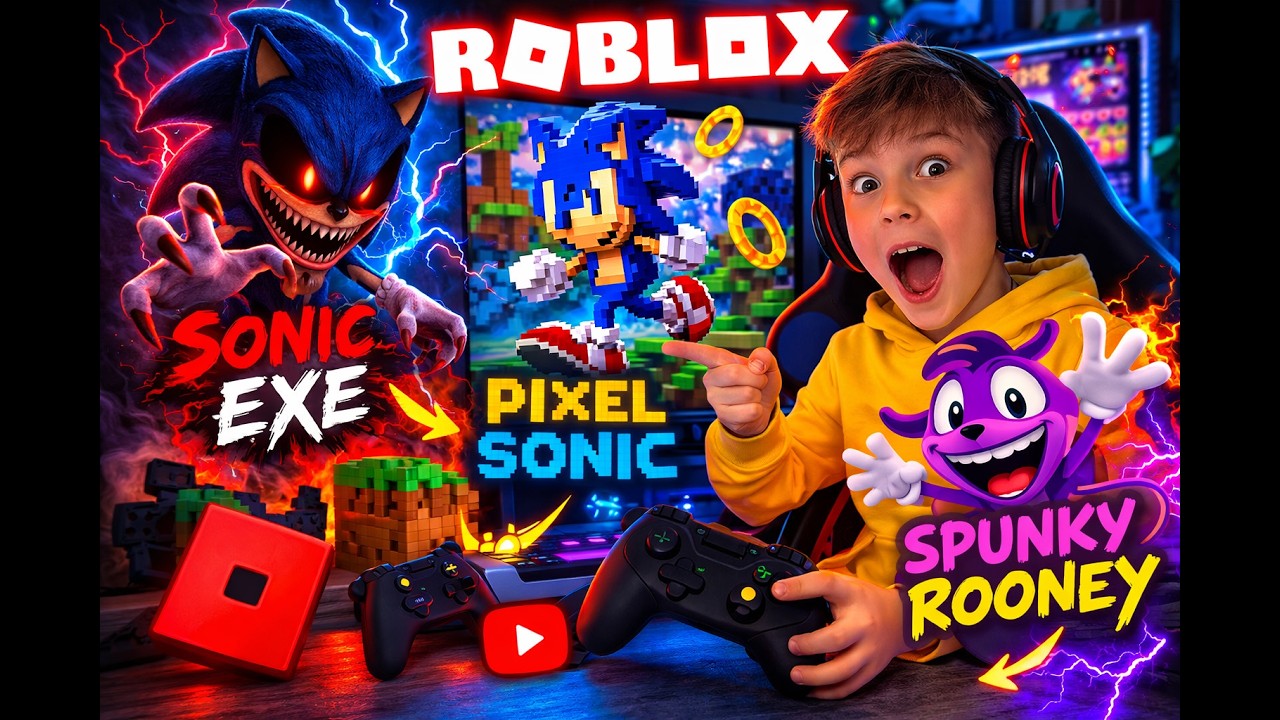 🎮 Sonic EXE НАПАЛ?! 😱 Играем в Roblox: Pixel Sonic и Spunky Rooney!