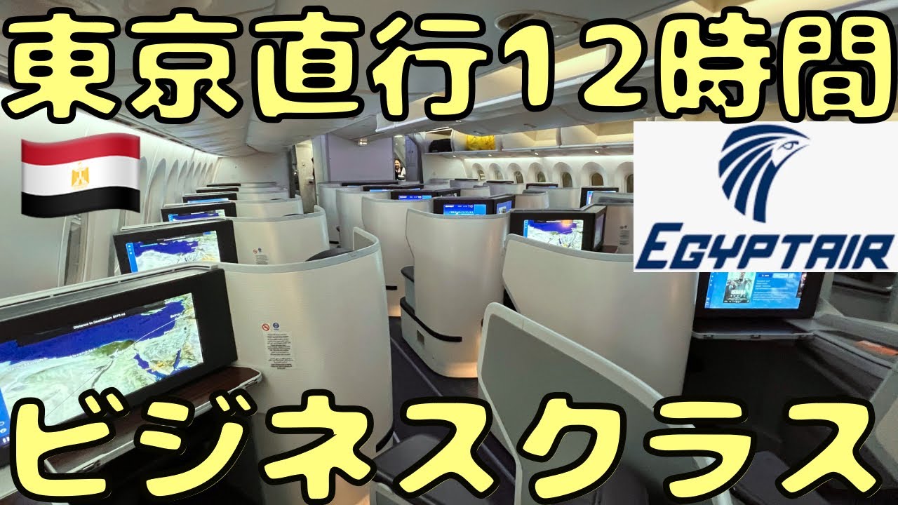 【極力寝るな！】意外と過酷なエジプト航空ビジネスクラスで東京🇯🇵に直帰すると...