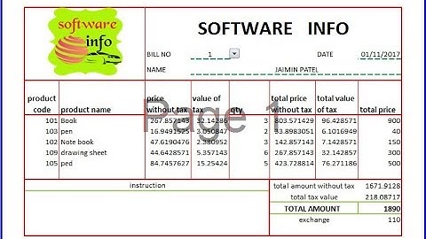 NEW BILLING SOFTWARE WITH GST IN MICROSOFT EXCEL PART #3