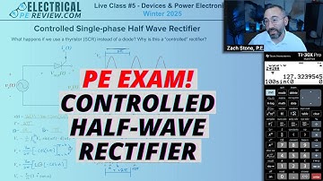 Controlled Single-phase Half-wave Rectifier (Thyristor, SCR) for the NCEES PE Exam Electrical Power