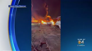 2 Yachts Destroyed During Overnight Fire Along Miami River