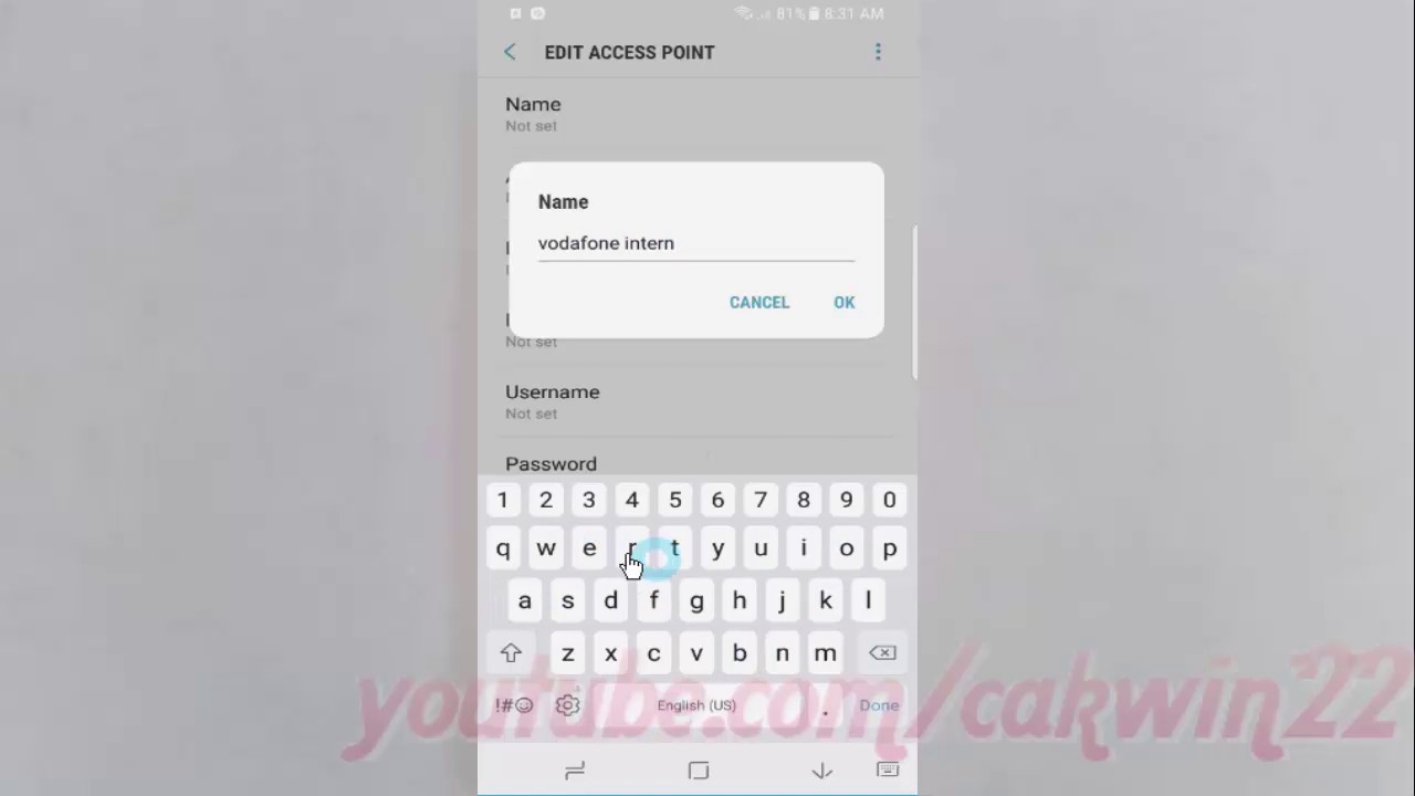 Android Nougat How to add Access Point Names on Samsung Galaxy S8 or