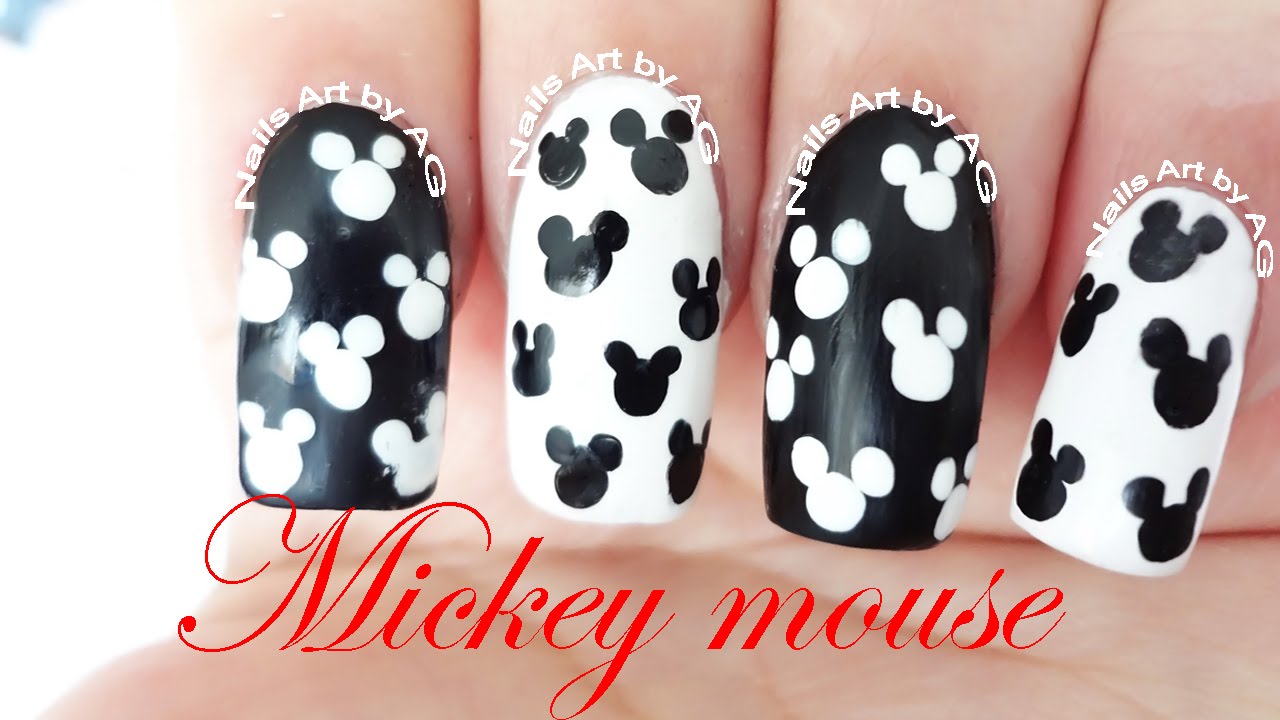 Decoración de uñas Mickey Mouse diseño fácil - thptnganamst.edu.vn