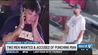 CRIME STOPPERS: Identities sought for 2 men accused of punching man