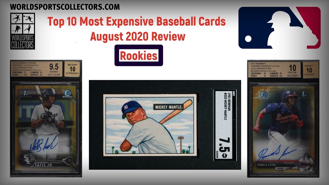 Top 10 Most Expensive Baseball Cards Rookies August 2020 Review (Trout