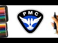 How to draw PMC logo || logo coloring process || logo art