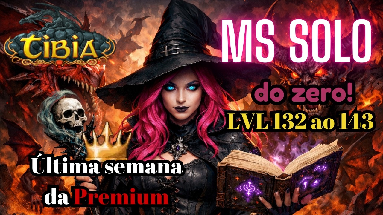 TIBIA: MS DO ZERO - ÚLTIMA SEMANA DA PREMIUM ACCOUNT - LVL 132 AO 143 E QUESTS