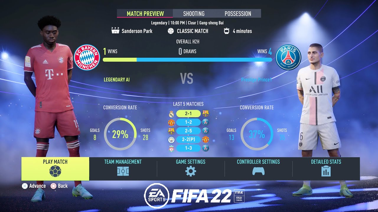 FIFA 22 Bayern Munich Vs Paris SaintGermain FULL GAMEPLAY PS5