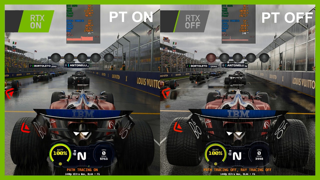 F1 25 | Path Tracing On vs Off - Ray Tracing On vs Off (RTX ON/OFF ...