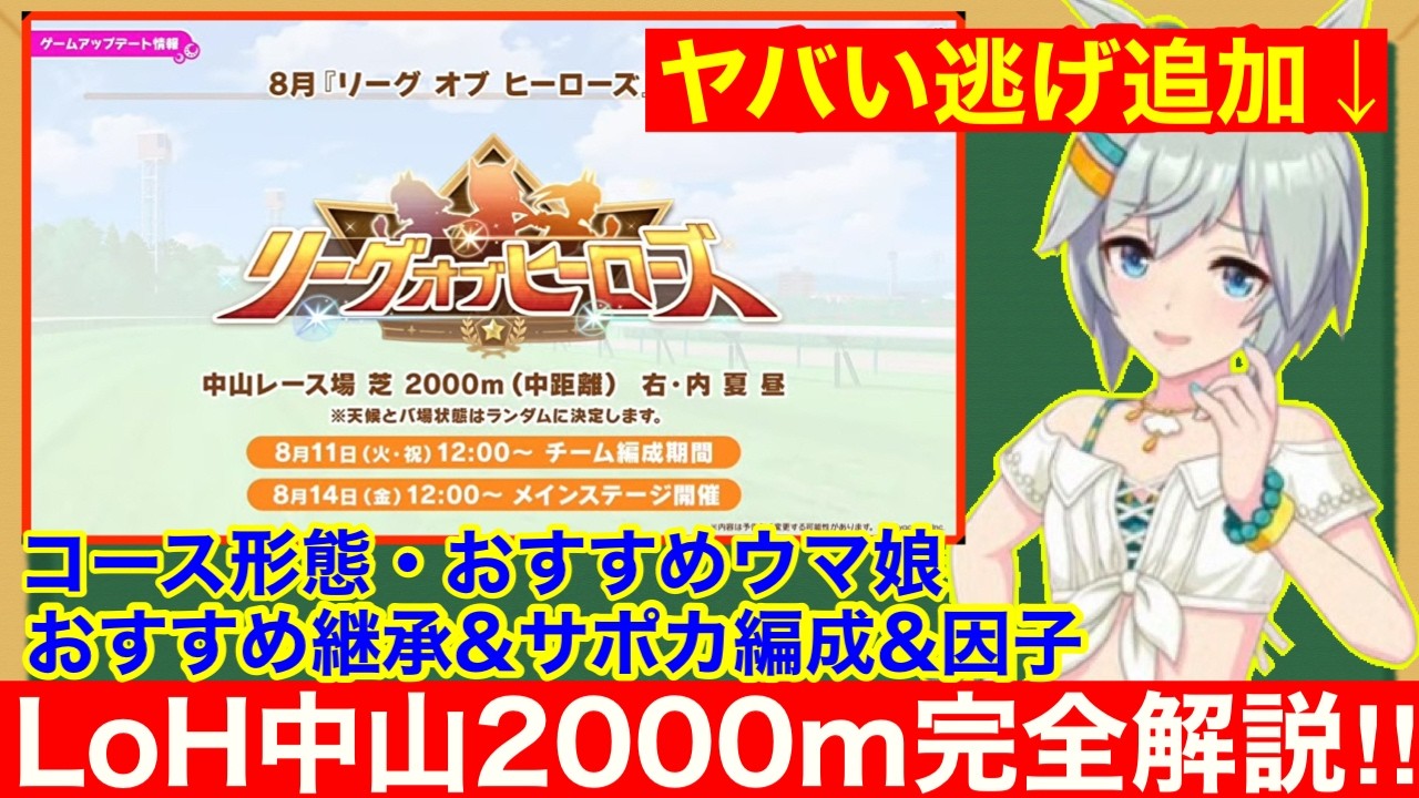 【ウマ娘】これ一本で完全攻略!LoH中山2000mで差が付くポイントをすべて徹底解説‼【8月リーグオブヒーローズ中距離】